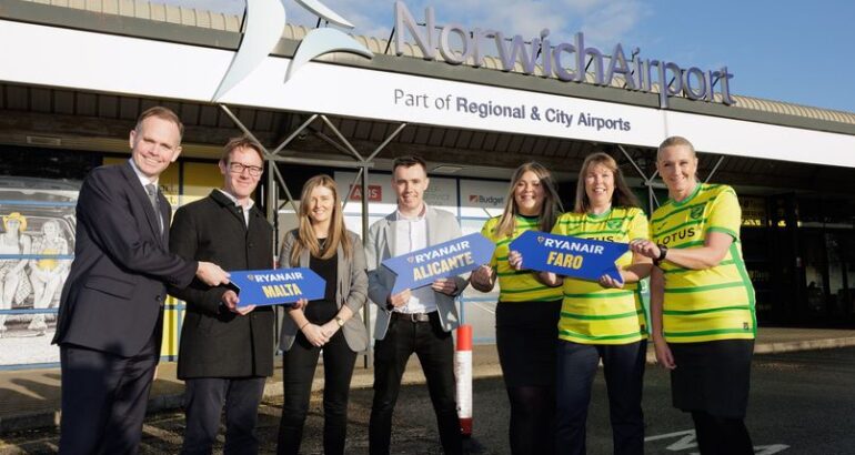 Norwich becomes Ryanair’s 22nd UK airport