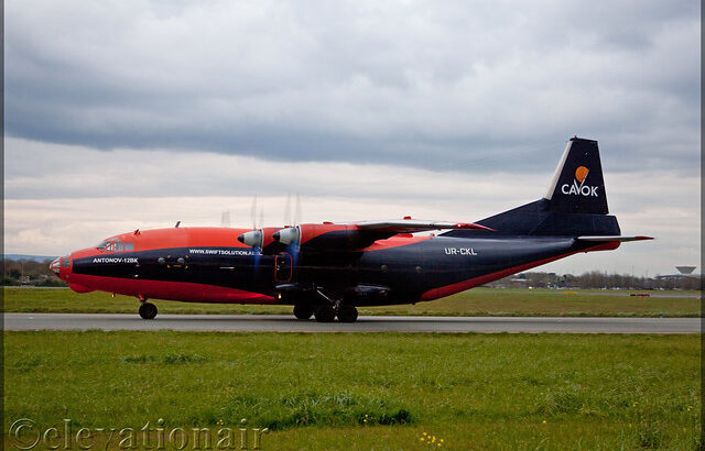 Ukrainian Cavok Air AN-12 visits Dublin Airport